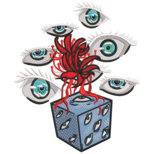 Six Eyes Cube Embroidery Design - Jujutsu Kaisen Anime Embroidery Design