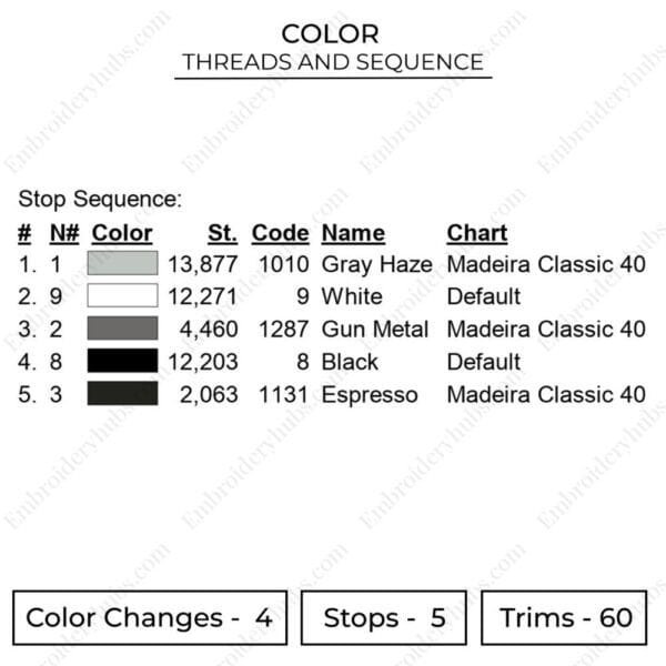 Roger Jolly Roger Logo Embroidery Design - One Piece Anime Embroidery Design