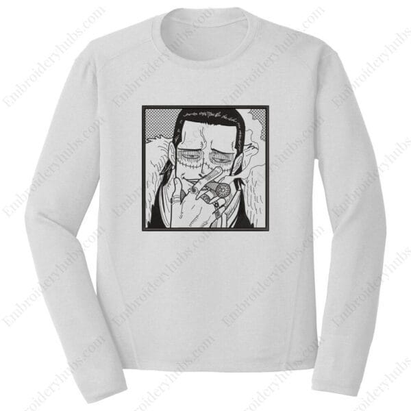 Crocodile Embroidery Design - One Piece Anime Embroidery Design