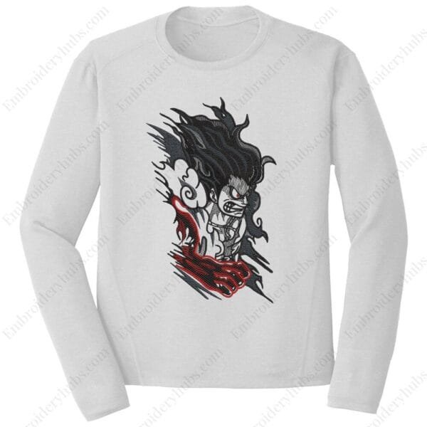 Luffy Gear4 Snakeman Embroidery Design - One Piece Anime Embroidery Design