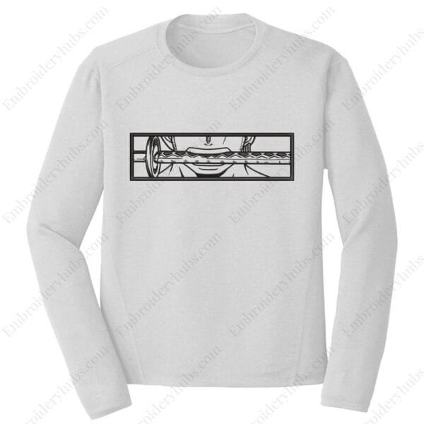 Zoro Sword Bite Embroidery Design - One Piece Anime Embroidery Design