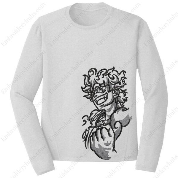 Luffy Gear5 Embroidery Design - One Piece Anime Embroidery Design