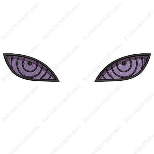 Rinnegan Eyes Embroidery Design - Naruto Anime Embroidery Design