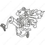 Luffy Gear5 Embroidery Design - One Piece Anime Embroidery Design