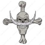 Whitebeard Jolly Roger Logo Embroidery Design - One Piece Anime Embroidery Design