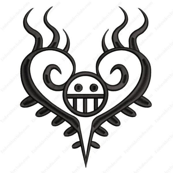 Law Chest Tattoo Embroidery Design - One Piece Anime Embroidery Design