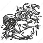 Zoro Attack Embroidery Design - One Piece Anime Embroidery Design