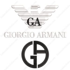 Giorgio Armani Logo Embroidery Design File - Fashion Brand Logo Embroidery Design
