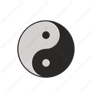 Ying Yang Logo Embroidery Design File -Spiritual Logo Embroidery Design
