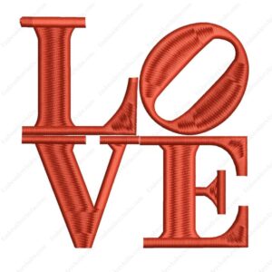 Love Typography Embroidery Design File - Love Embroidery Design