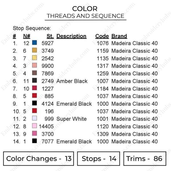 Doflamingo Embroidery Design - One Piece Embroidery Design