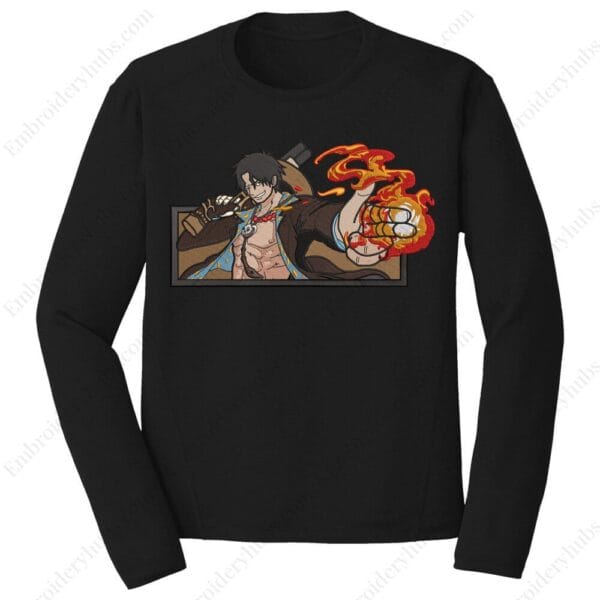 Ace Embroidery Design - One Piece Anime Embroidery Design
