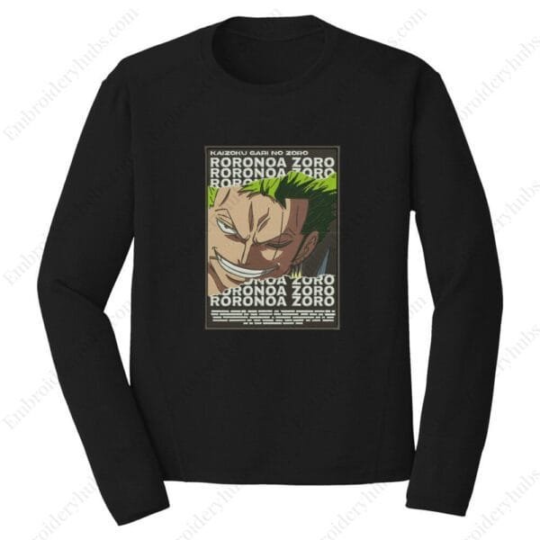 Zoro Smile Embroidery Design - One Piece Anime Embroidery Design