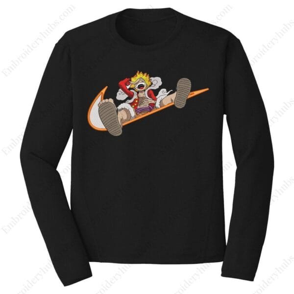 Luffy Gear5 Swoosh Embroidery Design - One Piece Nike Anime Embroidery Design