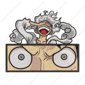 Luffy Gear5 Eyes Embroidery Design - One Piece Anime Embroidery Design