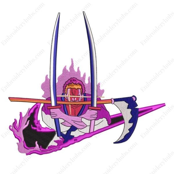 Zoro Swoosh Embroidery Design - One Piece Nike Anime Embroidery Design
