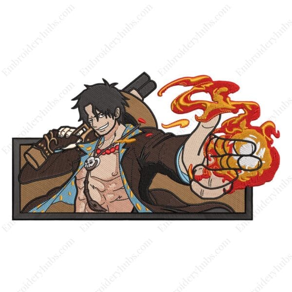 Ace Embroidery Design - One Piece Anime Embroidery Design