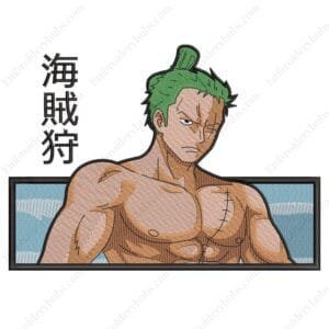 Zoro Wano Embroidery Design - One Piece Anime Embroidery Design