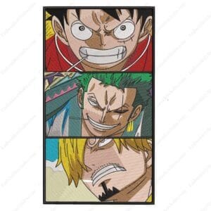 Monster Trio Wano Embroidery Design - One Piece Anime Embroidery Design