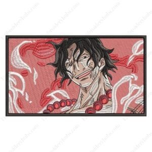 Ace Fire Embroidery Design - One Piece Anime Embroidery Design