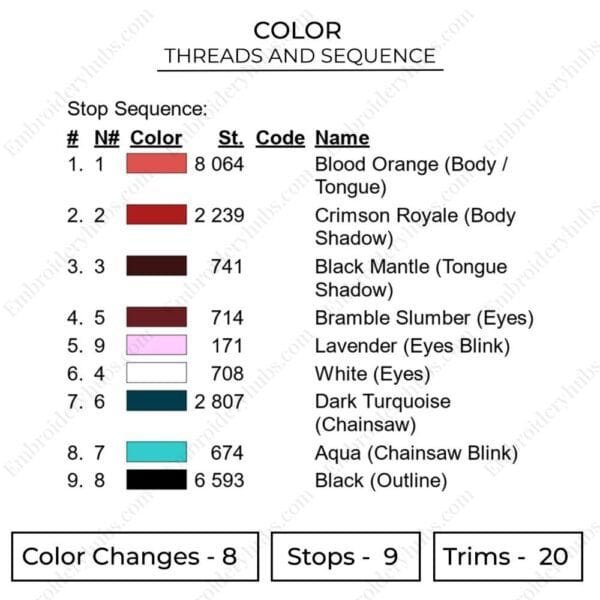 Pochita Embroidery Design - Chainsaw Man Anime Embroidery Design