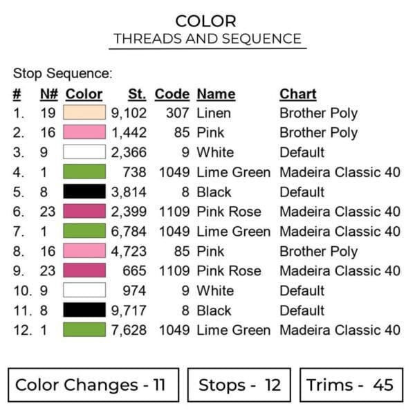 Mitsuri Eyes Embroidery Design - Demon Slayer Anime Embroidery Design