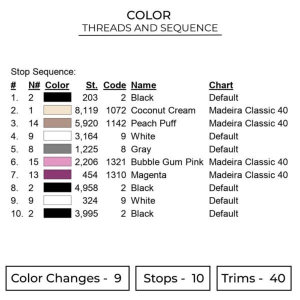 Nezuko Eyes Embroidery Design - Demon Slayer Anime Embroidery Design