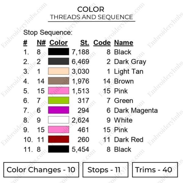 Nezuko Demon Embroidery Design - Demon Slayer Anime Embroidery Design