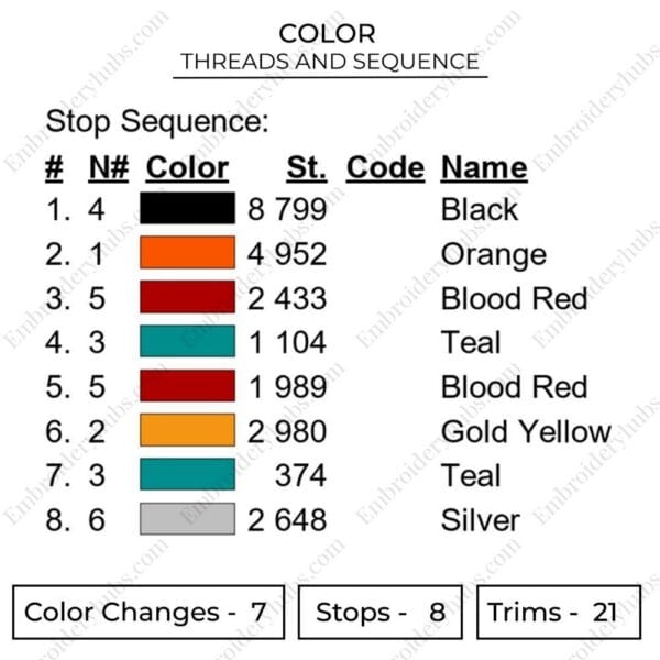 Uzui Swords Embroidery Design - Demon Slayer Anime Embroidery Design