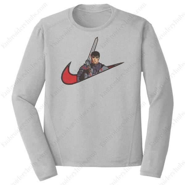Guts Swoosh Embroidery Design - Berserk Nike Anime Embroidery Design