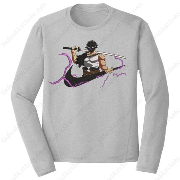 Yami Swoosh Embroidery Design - Black Clover Nike Anime Embroidery Design