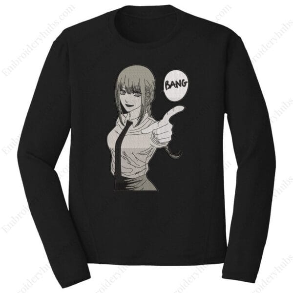 Makima Bang Embroidery Design - Chainsaw Man Anime Embroidery Design