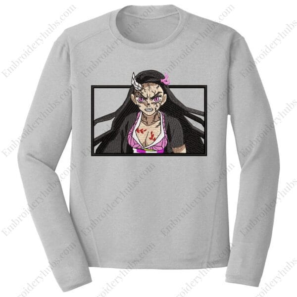 Nezuko Demon Embroidery Design - Demon Slayer Anime Embroidery Design