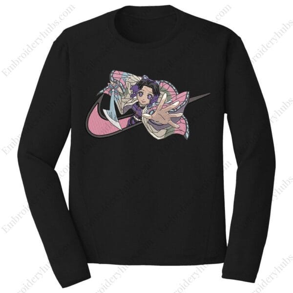 Shinobu Swoosh Embroidery Design - Demon Slayer Nike Anime Embroidery Design