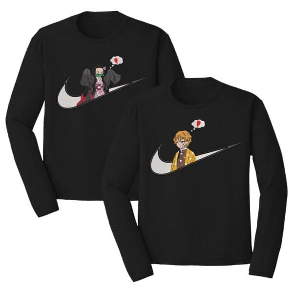Nezuko Zenitsu Swoosh Embroidery Design - Demon Slayer Nike Anime Embroidery Design