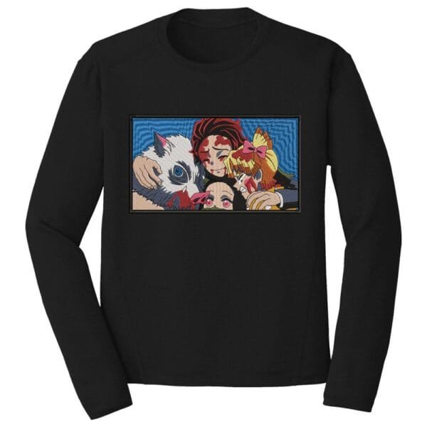 Demon Slayers Hug Embroidery Design - Demon Slayer Anime Embroidery Design