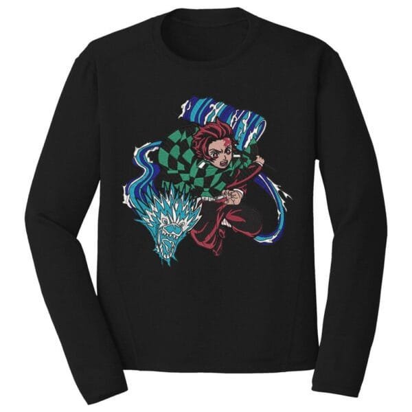 Tanjiro Dragon Attack Embroidery Design - Demon Slayer Anime Embroidery Design