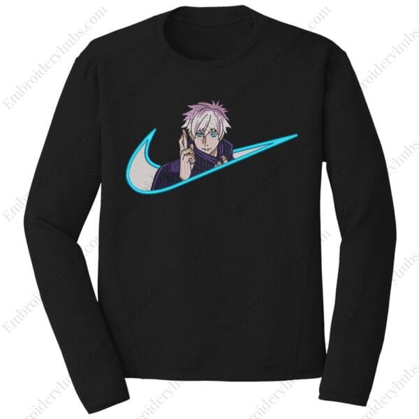 Gojo Swoosh Embroidery Design - Jujutsu Kaisen Nike Anime Embroidery Design
