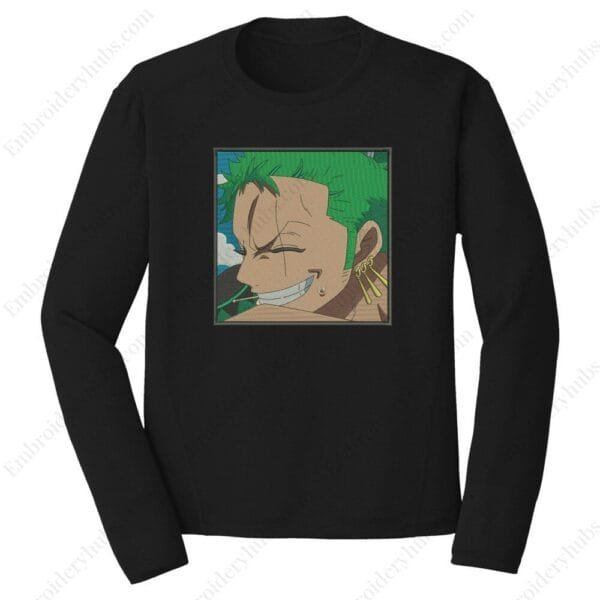 Zoro Smile Embroidery Design - One Piece Anime Embroidery Design