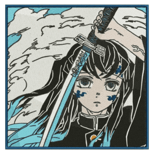 Tokito Muichiro Embroidery Design - Demon Slayer Anime Embroidery Design