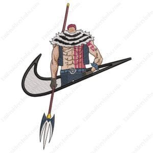 Katakuri Swoosh Embroidery Design - One Piece Anime Nike Embroidery Design