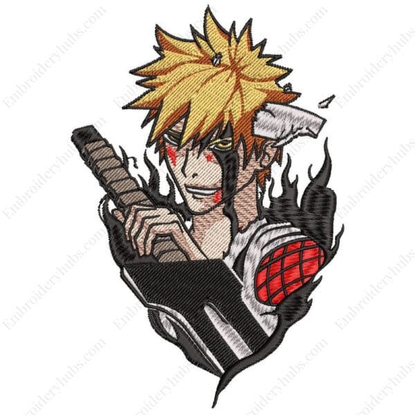 Ichigo Kurosaki Embroidery Design - Bleach Anime Embroidery Design