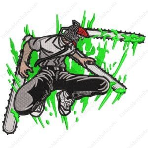 Chainsaw Man Embroidery Design - Chainsaw Man Anime Embroidery Design