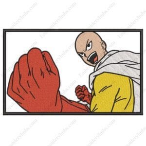 Saitama Smile Embroidery Design - One Punch Man Anime Embroidery Design
