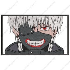 Kaneki Face Embroidery Design - Tokyo Ghoul Anime Embroidery Design