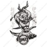 Inosuke Embroidery Design - Demon Slayer Anime Embroidery Design