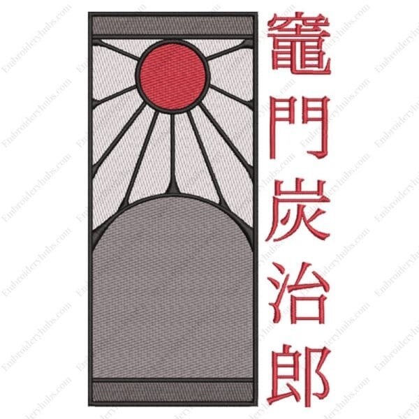 Hanafuda Earings Embroidery Design - Demon Slayer Anime Embroidery Design