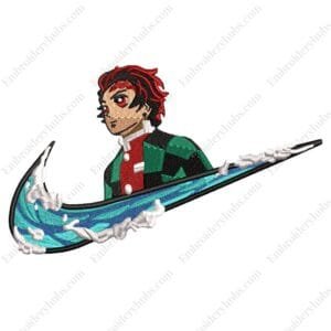 Tanjiro Swoosh Embroidery Design - Demon Slayer Nike Anime Embroidery Design
