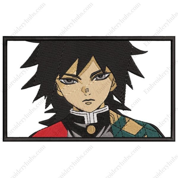 Giyu Tomioka Embroidery Design - Demon Slayer Anime Embroidery Design