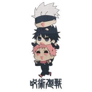 Gojo Students Cute Embroidery Design - Jujutsu Kaisen Anime Embroidery Design